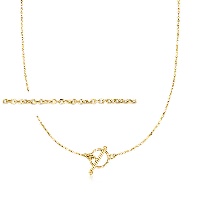Italian 14kt Yellow Gold Cable-Link Toggle Necklace
