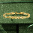 Italian 18kt Yellow Gold Flat-Link Chain Bracelet