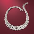 Sterling Silver Graduated Byzantine Necklace