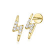 .10 ct. t.w. Diamond Lightning Bolt Flat-Back Stud Earrings in 14kt Yellow Gold