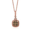Le Vian .16 ct. t.w. Multicolored Diamond Square Pendant Necklace in 14kt Strawberry Gold