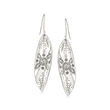 Sterling Silver Floral Leaf Drop Earrings