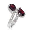 2.40 ct. t.w. Pear-Shaped Garnet Bypass Ring in Sterling Silver