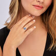 C. 2000 Vintage 1.74 Carat Sapphire Ring with .38 ct. t.w. Diamonds in Platinum