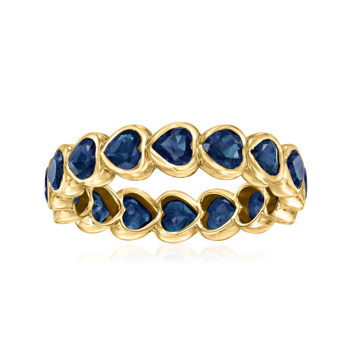 3.00 ct. t.w. Heart-Shaped Sapphire Eternity Band in 14kt Yellow Gold
