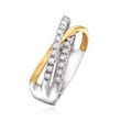 .50 ct. t.w. Diamond Crisscross Ring in Sterling Silver and 14kt Yellow Gold