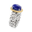 Lapis Byzantine Ring in Sterling Silver and 14kt Yellow Gold