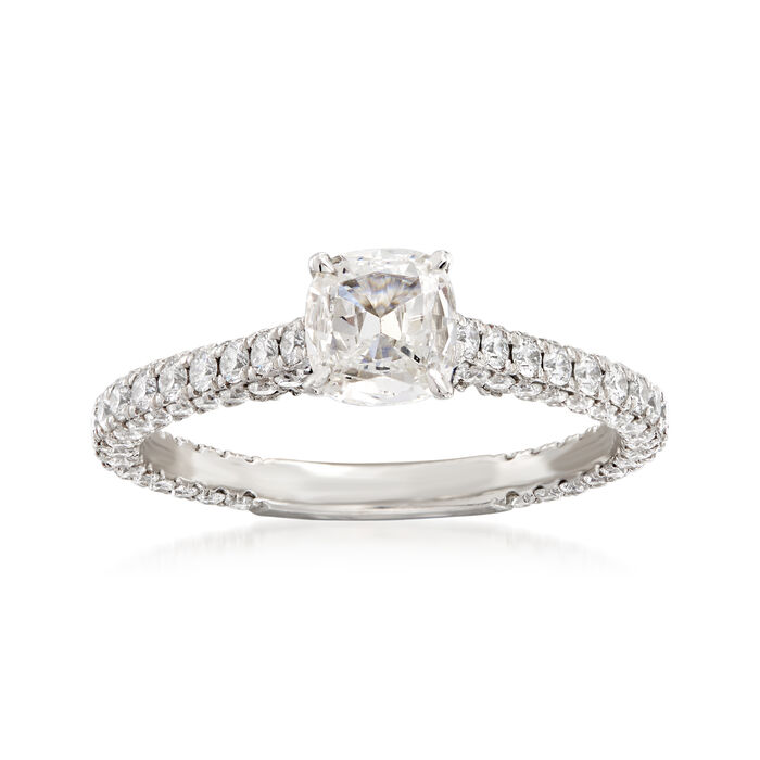 Henri Daussi 1.37 ct. t.w. Diamond Engagement Ring in 18kt White Gold