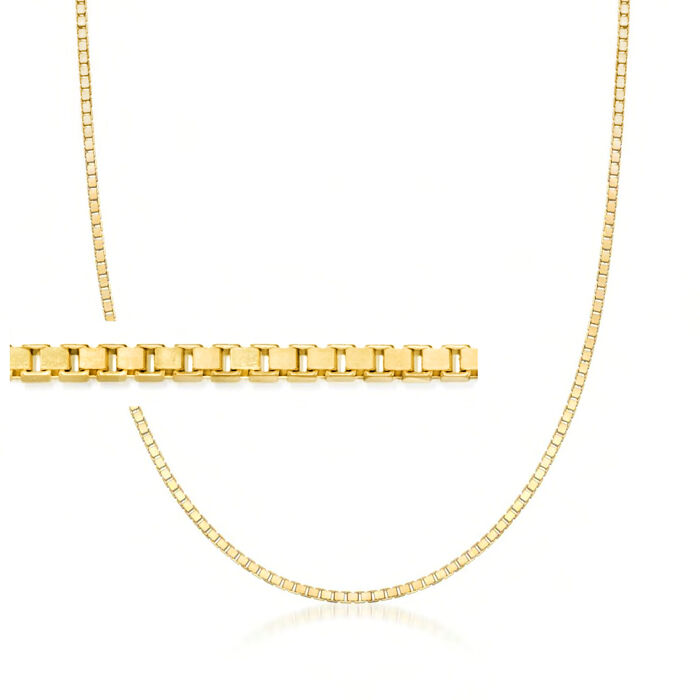 1.4mm 14kt Yellow Gold Box-Chain Necklace