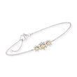 .25 ct. t.w. Diamond Flower Bracelet in Sterling Silver with 14kt Yellow Gold