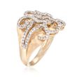 .34 ct. t.w. Diamond Hammered Swirl Ring in 14kt Yellow Gold