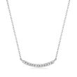 .10 ct. t.w. Diamond Small Curved Bar Necklace in Sterling Silver