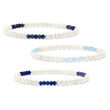 Cultured Pearl and Multi-Gemstone Jewelry Set: Three Stretch Bracelets with Sterling Silver