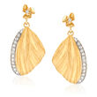 Simon G. .21 ct. t.w. Diamond Butterfly Wing Drop Earrings in 18kt Yellow Gold