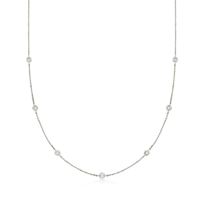 .20 ct. t.w. Diamond Station Necklace in 14kt White Gold