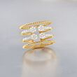 .35 ct. t.w. Diamond Four-Row Open Space Ring in 14kt Yellow Gold