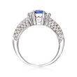 C. 1980 Vintage .98 Carat Sapphire and .85 ct. t.w. Diamond Ring in 18kt White Gold