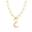 .40 ct. t.w. White Topaz Moon Necklace in 18kt Gold Over Sterling