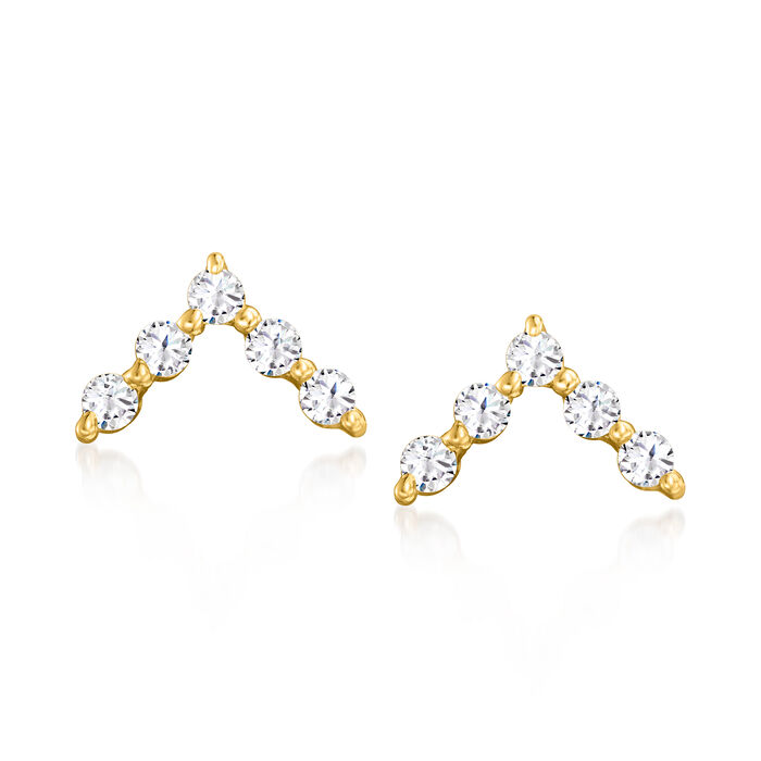 .10 ct. t.w. Diamond Chevron Stud Earrings in 14kt Yellow Gold