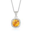 .80 Carat Citrine and .10 ct. t.w. White Topaz Pendant Necklace Sterling Silver
