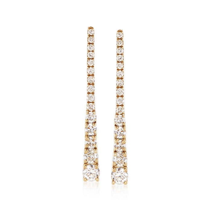 .32 ct. t.w. Diamond Triangle Drop Earrings in 14kt Yellow Gold 