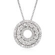 .21 ct. t.w. Diamond Circle Pendant Necklace in Sterling Silver