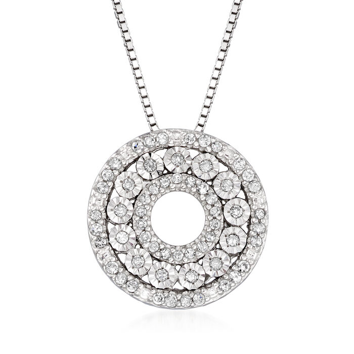 .21 ct. t.w. Diamond Circle Pendant Necklace in Sterling Silver