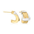 Italian 14kt Two-Tone Gold Buckle Earrings