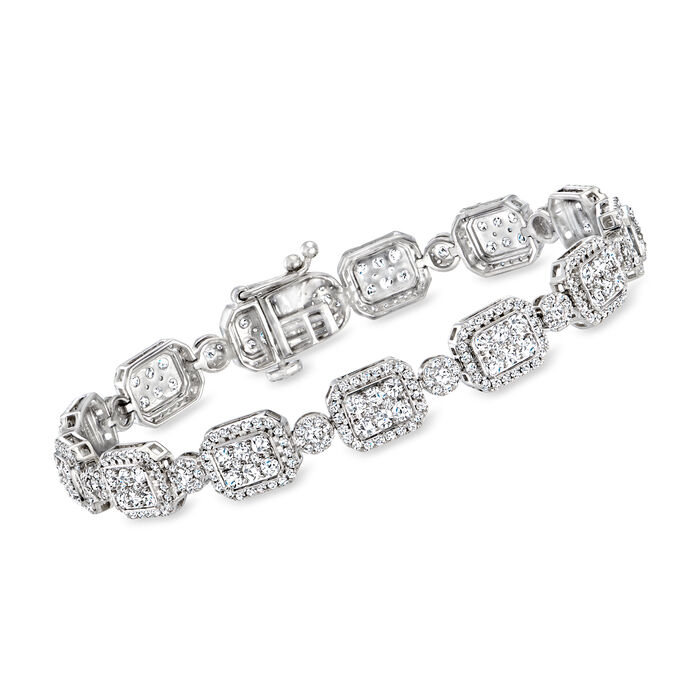 5.00 ct. t.w. Diamond Cluster Bracelet in 14kt White Gold