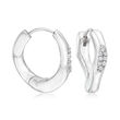 Judith Ripka &quot;Gaia&quot; .12 ct. t.w. Diamond Huggie Hoop Earrings in Sterling Silver