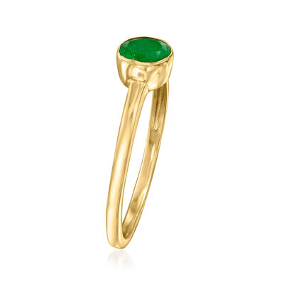 .50 Carat Bezel-Set Emerald Ring in 18kt Gold Over Sterling
