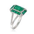 Gregg Ruth 1.80 ct. t.w. Emerald and .34 ct. t.w. Diamond Ring in 18kt White Gold  