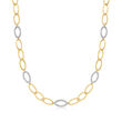 Charles Garnier &quot;Marquise&quot; 3.30 ct. t.w. CZ Oval-Link Necklace in Two-Tone Sterling