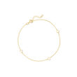 Italian 14kt Yellow Gold Three-Heart Station Anklet