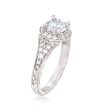 Gabriel Designs .45 ct. t.w. Diamond Engagement Ring Setting in 14kt White Gold