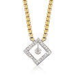 C. 2000 Vintage .90 ct. t.w. Diamond Necklace in 14kt Two-Tone Gold
