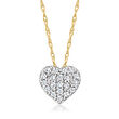 .15 ct. t.w. Pave Diamond Heart Necklace in 14kt Yellow Gold