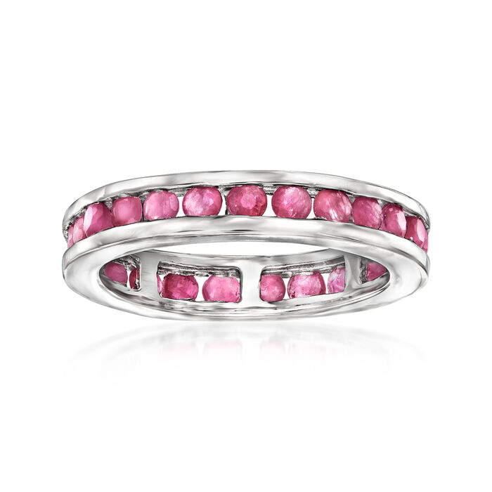 2.00 ct. t.w. Channel-Set Ruby Eternity Band in Sterling Silver