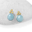 16.00 ct. t.w. Aquamarine Earrings in Sterling Silver with 14kt Yellow Gold