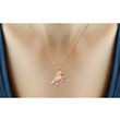 .10 ct. t.w. Champagne and White Diamond Unicorn Pendant Necklace in 18kt Rose Gold Over Sterling Silver