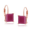 4.60 ct. t.w. Ruby Drop Earrings in 14kt Rose Gold