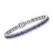 7.75 ct. t.w. Simulated Sapphire and 2.30 ct. t.w. CZ Bracelet in Sterling Silver