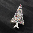 .80 ct. t.w. Multi-Gemstone Christmas Tree Pin in Sterling Silver