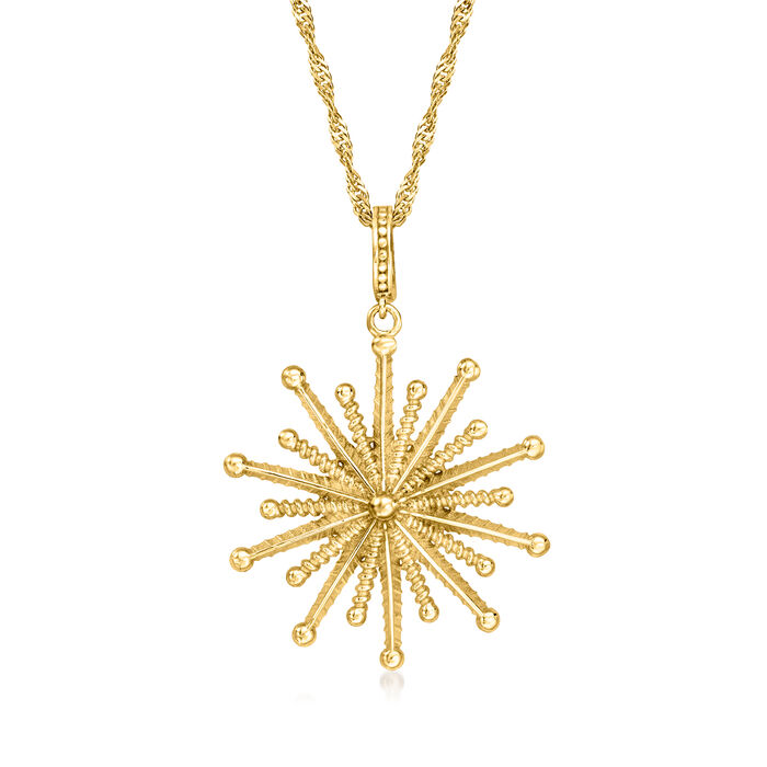 18kt Gold Over Sterling Starburst Pendant Necklace