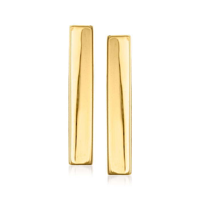 Italian 18kt Yellow Gold Bar Earrings