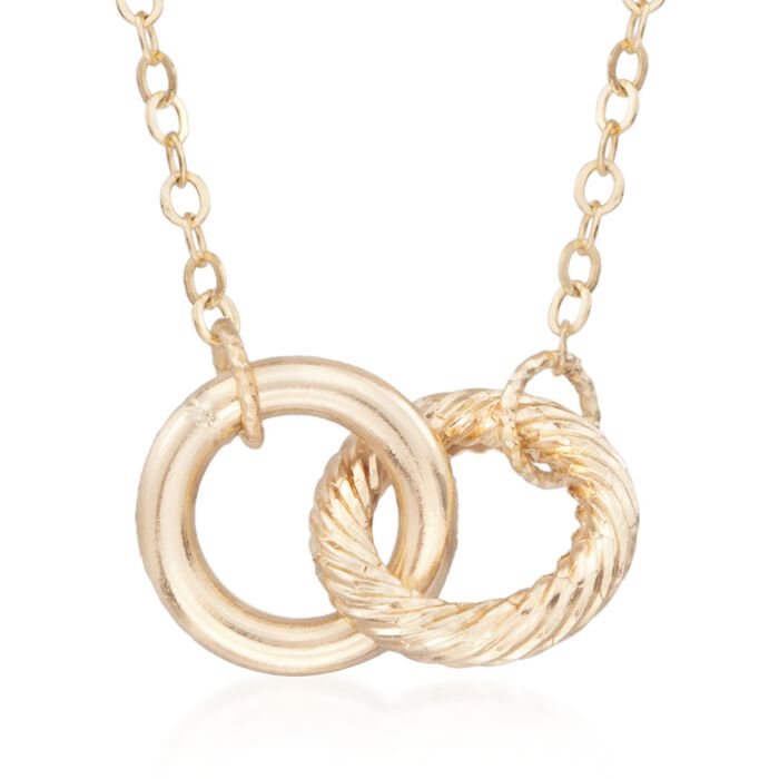 Italian 14kt Yellow Gold Eternity Circles Necklace