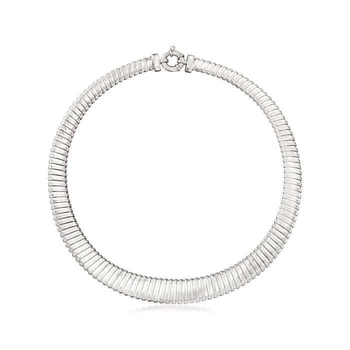 Italian Sterling Silver Tubogas Necklace