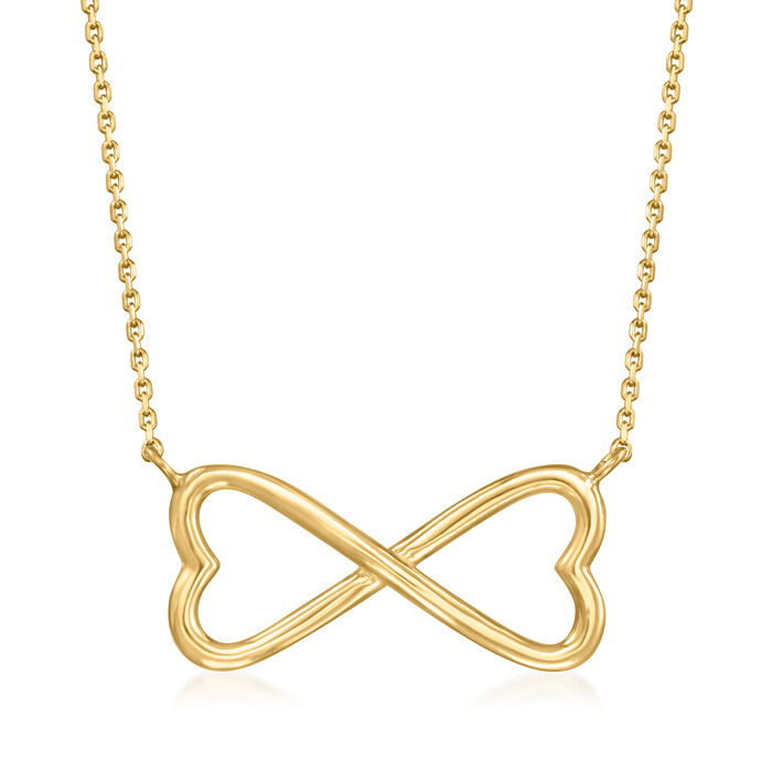 10kt Yellow Gold Infinity Heart Necklace
