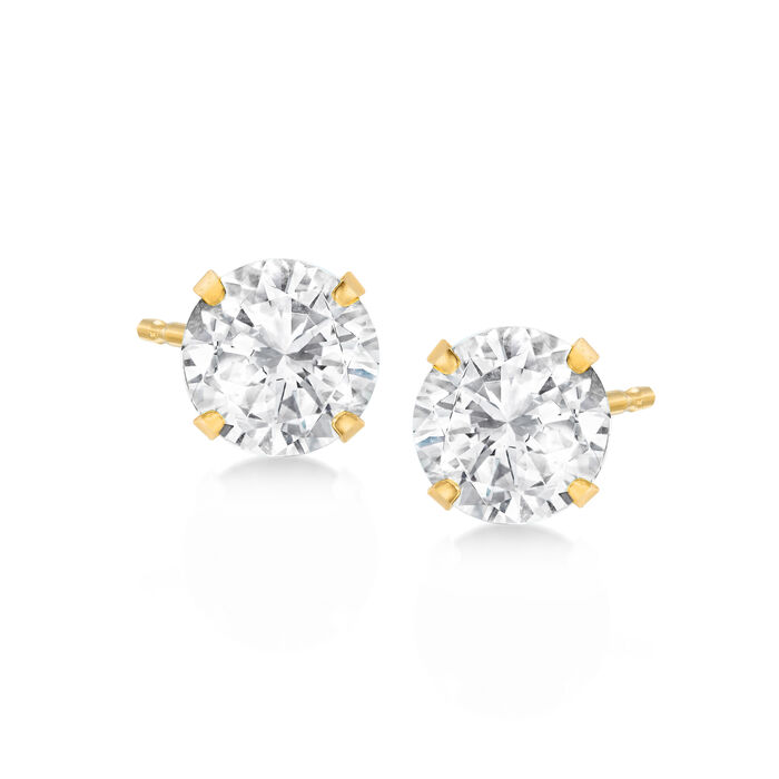 4.50 ct. t.w. White Topaz Martini Stud Earrings in 14kt Yellow Gold