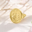 Italian Tagliamonte Cameo-Style Ring with Diamond Accents in 18kt Gold Over Sterling